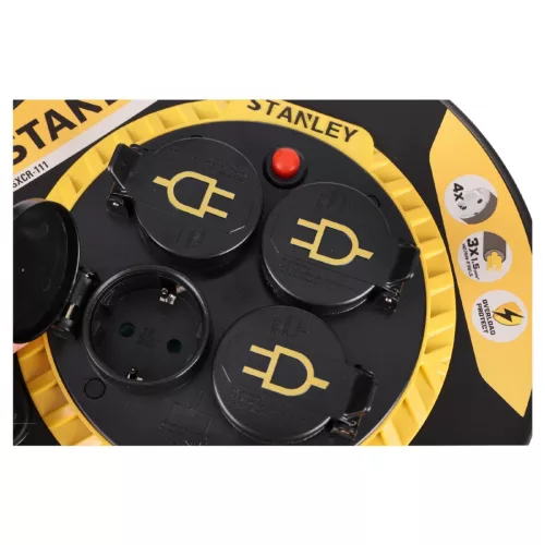 STANLEY kábeldob, max. 3000 W, IP44, H07RN-F 3G1,5 mm² 20m kábel, kül- és beltéri kivitel