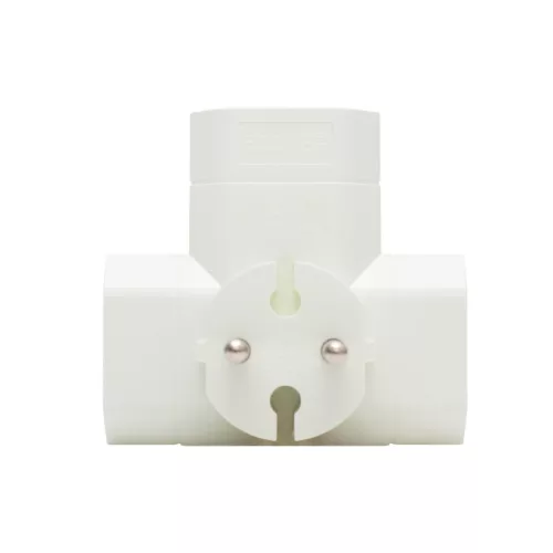 HOME TPF3E T elosztó, 3-as EURO aljzat, 250V~, max. 1850 W, 3x2,5A, fehér