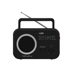   HAUSER TR-9205 AM/FM analóg táskarádió, max. 0,8 W RMS teljesítmény, elemes és hálózati tápellátás, fekete színű