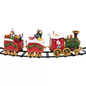   Home TRN02 kisvasút készlet, beltéri kivitel, sárga LED fénnyel, 1 mozdony + 2 vagon, kör alakú vasúti pálya