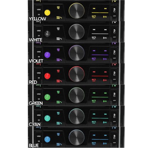 SAL VB5500 SMART autórádió, 4x50W, 2xDIN, FM RDS, USB-microSD, MP3 lejátszó, dupla USB aljzat, telefontöltő, kiválasztható RGB gomb világítás, telefonról is vezérelhető okos autórádió