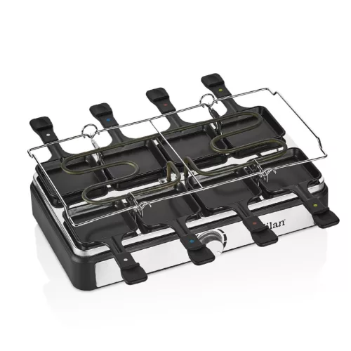 Zilan ZLN8863 raclette grill, 1500 W, 2 az 1-ben, alumínium sütőlap, tapadásmentes bevonat, hőfokszabályozó, kiegészítők