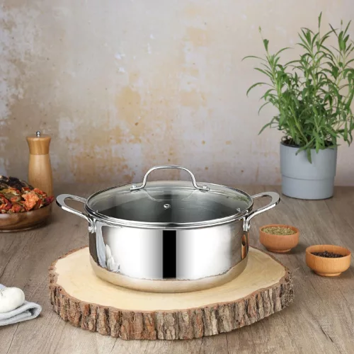 Zilan ZLN9648 Hexachef lábas fedővel, 24 cm, 4,3 liter, 3 rétegű, hatszögletű hibrid tapadásmentes belső