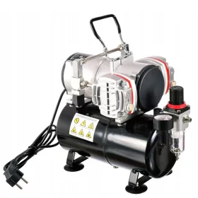   Kétdugattyús nagy teljesítményű airbrush kompresszor vízleválasztóval modellezéshez, 46 l/perc  TC Technic AS28A