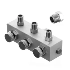   Levegő elosztó airbrush festékszórókhoz 3 db 1/8" levegő kimenet és 1 db 1/4" levegő bemenet Technic BD13-3