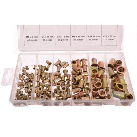   150 darabos acél vakszegecsanya készlet műanyag tokban  M3, M5, M6, m8, m10 TC Technic SK14126