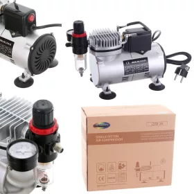   Modellező airbrush kompresszor beépített ventilátorral  Fengda AS18-2S (tetoválóknak és szépségszalonoknak is ajánlott)