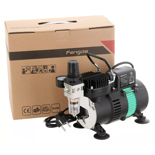 Hatékony airbrush kompresszor dupla ventilátorral Fengda AS-320
