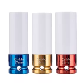   Ütőaljzat készlet könnyűfém keréktárcsákhoz 17,19,21 mm 1/2"-os csatlakozással