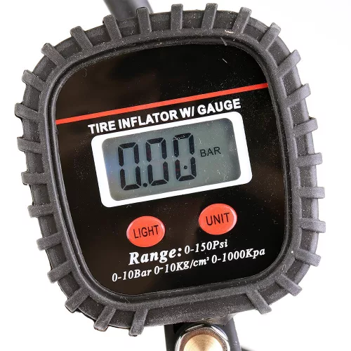 Gumiabroncs felfújó pisztoly digitális LCD nyomásmérővel