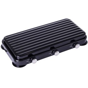   Hordozható gáztűzhely kempingezéshez és turisztikai célokra 3 égős, fekete