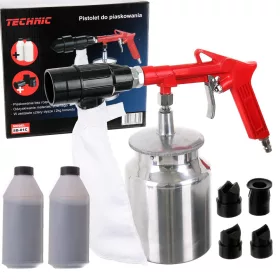   Homokfúvó pisztoly tartállyal és homok vísszagyűjtővel + 2 kg korund  Technic SB-01C