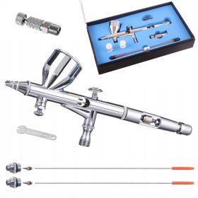   Modellező airbrush festékszóró készlet 3 fúvókával és gyorscsatlakozóval 0.2, 0.3, 0.5 mm Technic HS-80KT