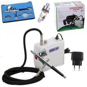   Mini airbrush kompresszor készlet festékszóróval, tömlővel, szűrővel TC Technic HS08AC-SKF