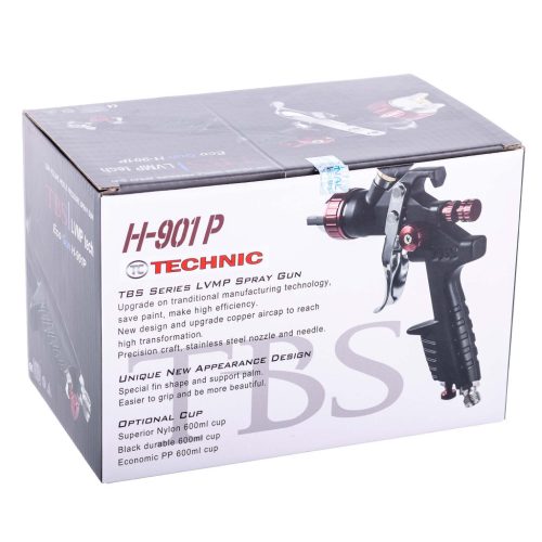 Festőpisztoly 1,4 mm-es fúvókával 2-2,3 bar nyomáshoz 600 ml LVLP Technic H-901P