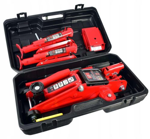 Emelő és támasztó bak készlet műanyag kofferben autószereléshez Big Red 820050 KIT  2 Tonnás teherbírás