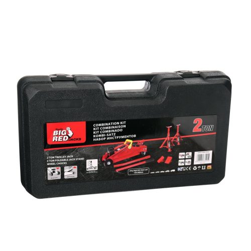 Emelő és támasztó bak készlet műanyag kofferben autószereléshez Big Red 820050 KIT  2 Tonnás teherbírás