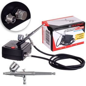   Csendes mini airbrush kompresszor festékszóróval Technic TC-100K