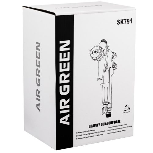 Prémium HVLP festékpisztoly 1,7 mm-es fúvókával Sicopro Air Green SK791 (600 ml)