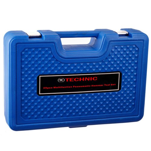 25 db-os pneumatikus vésőkalapács készlet vésőszárakkal műanyag kofferben TC Technic AA0082