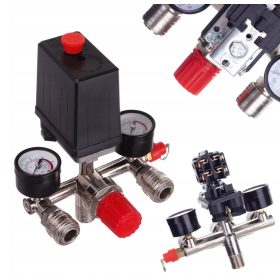   Kompresszor nyomáskapcsoló, nyomáscsökkentő, 230V a PL-230 kompresszorhoz