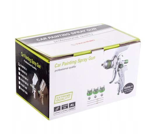 Festőpisztoly készlet 4 db HVLP fúvókával 1.4, 1.7, 2.0, 2.5 mm+ tartály 600ml TC Technic H-601K