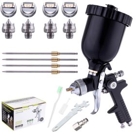   Szórópisztoly készletben 4 db HVLP fúvókával 1.4, 1.7, 2.0, 2.5 mm TC Technic Black H-827PK
