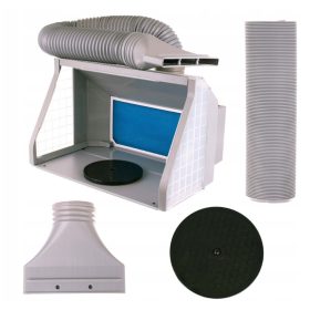   Hordozható modellező festőkabin világítással és állítható elszívással  HS-E550BLK