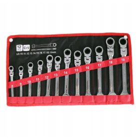   12 db-os csuklós racsnis csillag-villáskulcs készlet 8-19 mm TC Technic E1613