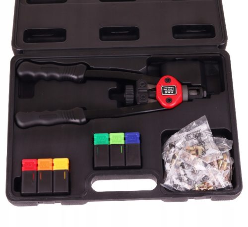 Szegecsanyahúzó fogó kofferben M3-M10 fejekkel és szegecsanyákkal TC Technic SK2515