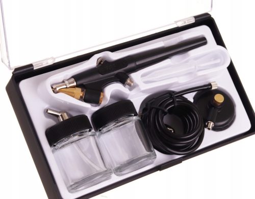 Modellező airbrush 2 tartállyal, tömlővel és 0,8 mm-es fúvókával TC Technic ABR-01