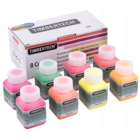   Fluoreszkáló Akril festékek készlete (30ml x 8 szín) airbrush festékszórókhoz Timbertech 8FLUORESC30ml