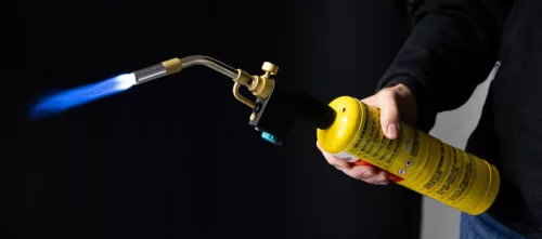 Mapp gázégő propán és propilén gázhoz is, piezo gyújtással, turbó fúvókával forrasztáshoz 2800°C   TC Technic 022CGA
