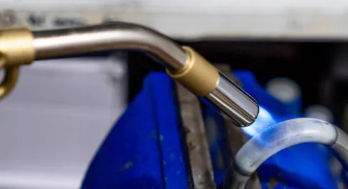 Mapp gázégő propán és propilén gázhoz is, piezo gyújtással, turbó fúvókával forrasztáshoz 2800°C   TC Technic 022CGA