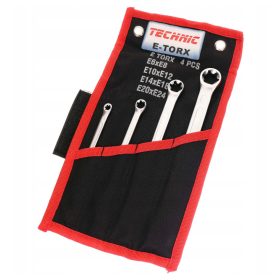   4 részes Torx gyűrűs villáskulcs készlet E6 - E24 külső TC Technic E1325