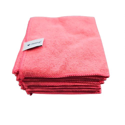 Kiváló minőségű mikroszálas törlőkendő csomag 30x30 cm, (10 darab) piros, 250gsm - QLEANUP RED