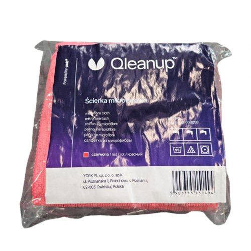 Kiváló minőségű mikroszálas törlőkendő csomag 30x30 cm, (10 darab) piros, 250gsm - QLEANUP RED