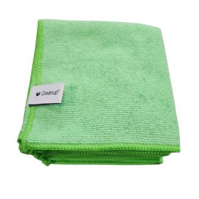   Kiváló minőségű mikroszálas törlőkendő csomag 30x30 cm, (10 darab) zöld, 250gsm - QLEANUP GREEN
