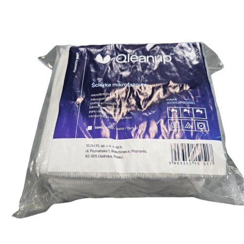 Kiváló minőségű mikroszálas törlőkendő csomag 30x30 cm, (10 darab) fehér, 250gsm - QLEANUP WHITE