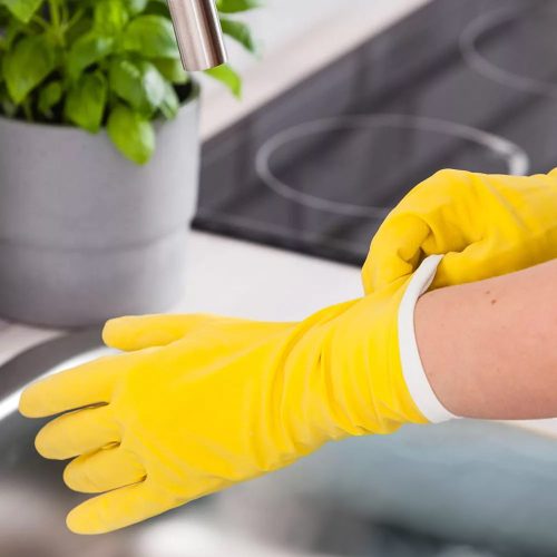 Latex háztartási kesztyű  M  1 pár - YORK - CLEAN HOUSE