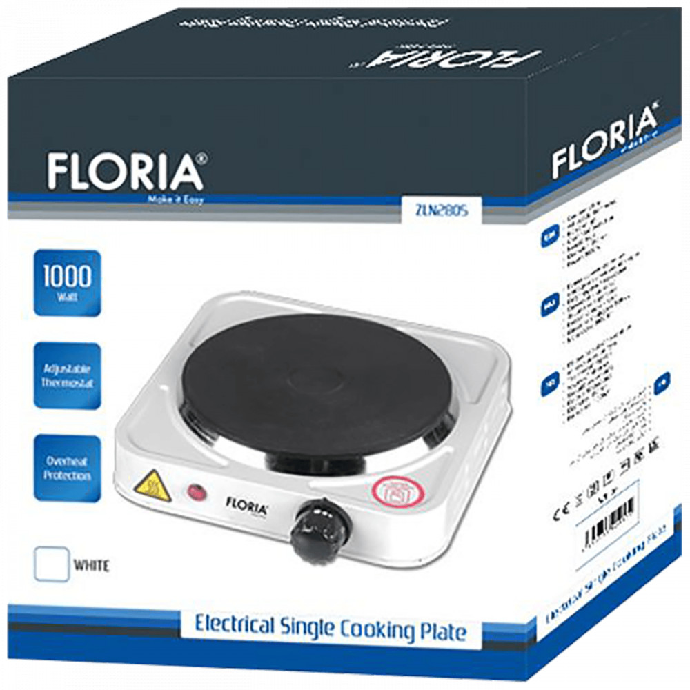 Floria ZLN2806 1 személyes elektromos főzőlap - 15cm - 1000W - fekete termék 2. képe
