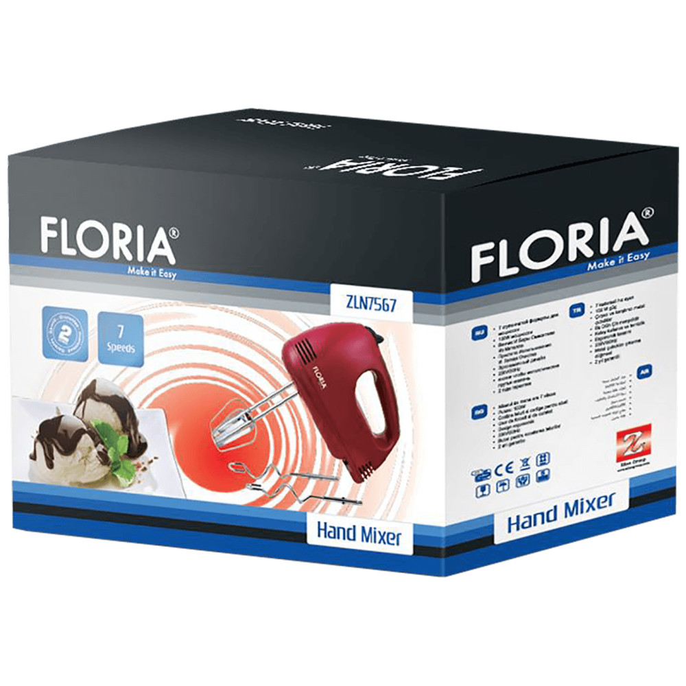 Floria ZLN7567 Kézi keverő, 7 sebesség, 100 W termék 2. képe