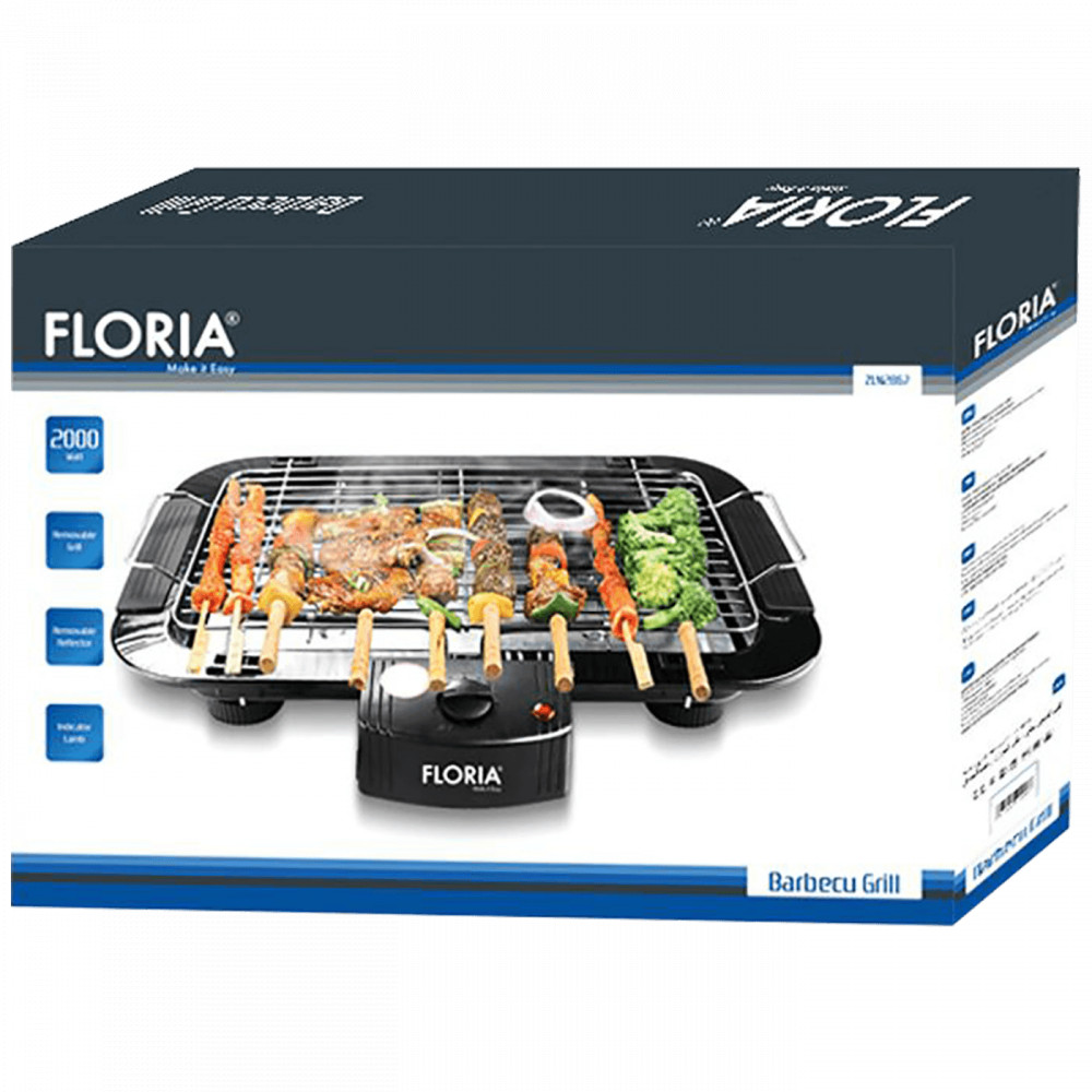 Floria ZLN2867 Elektromos grill - 2000W - fekete termék 2. képe