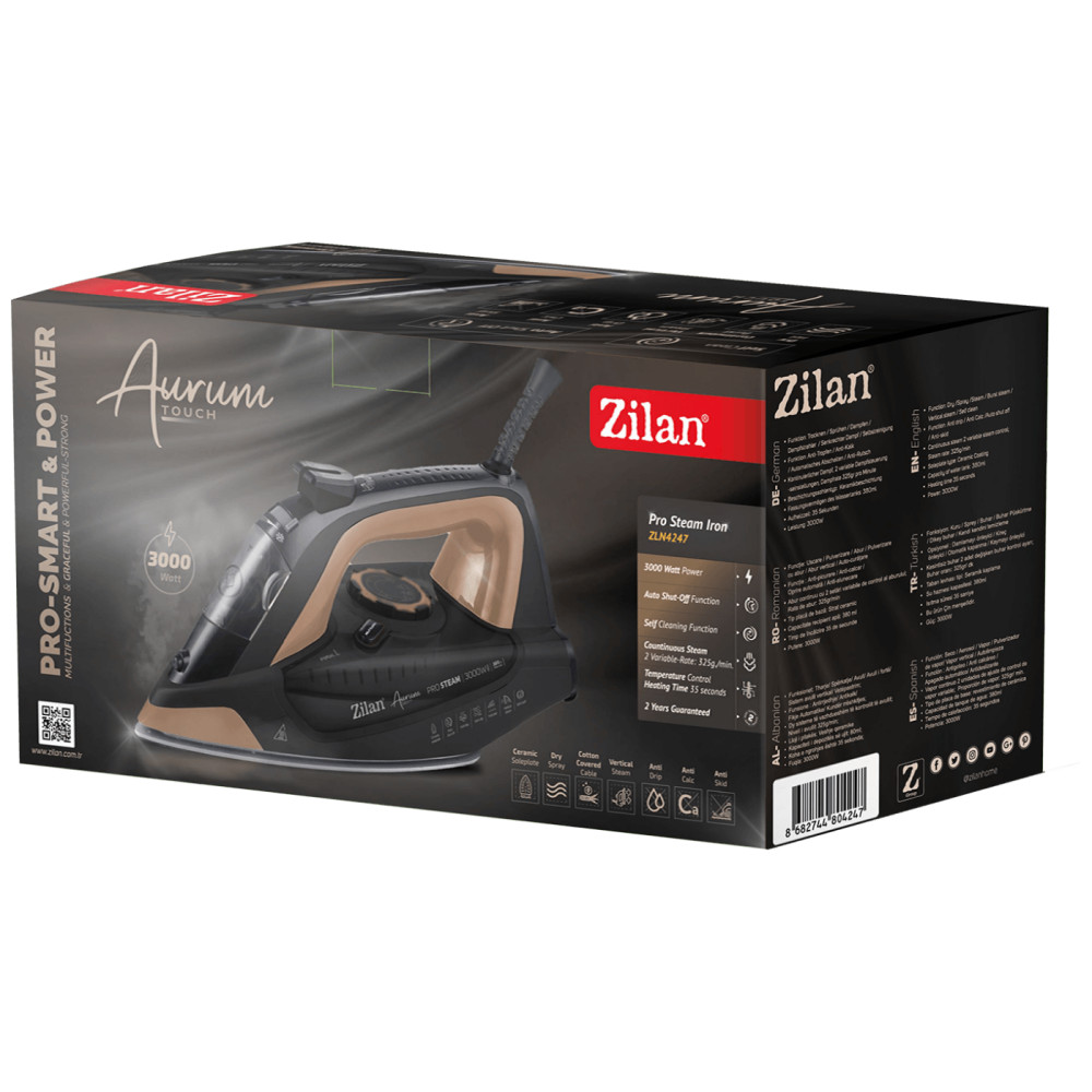 Zilan ZLN4247 Gőzölős vasaló, 3000W, Aurum Touch - Pro Steam Iron termék 2. képe