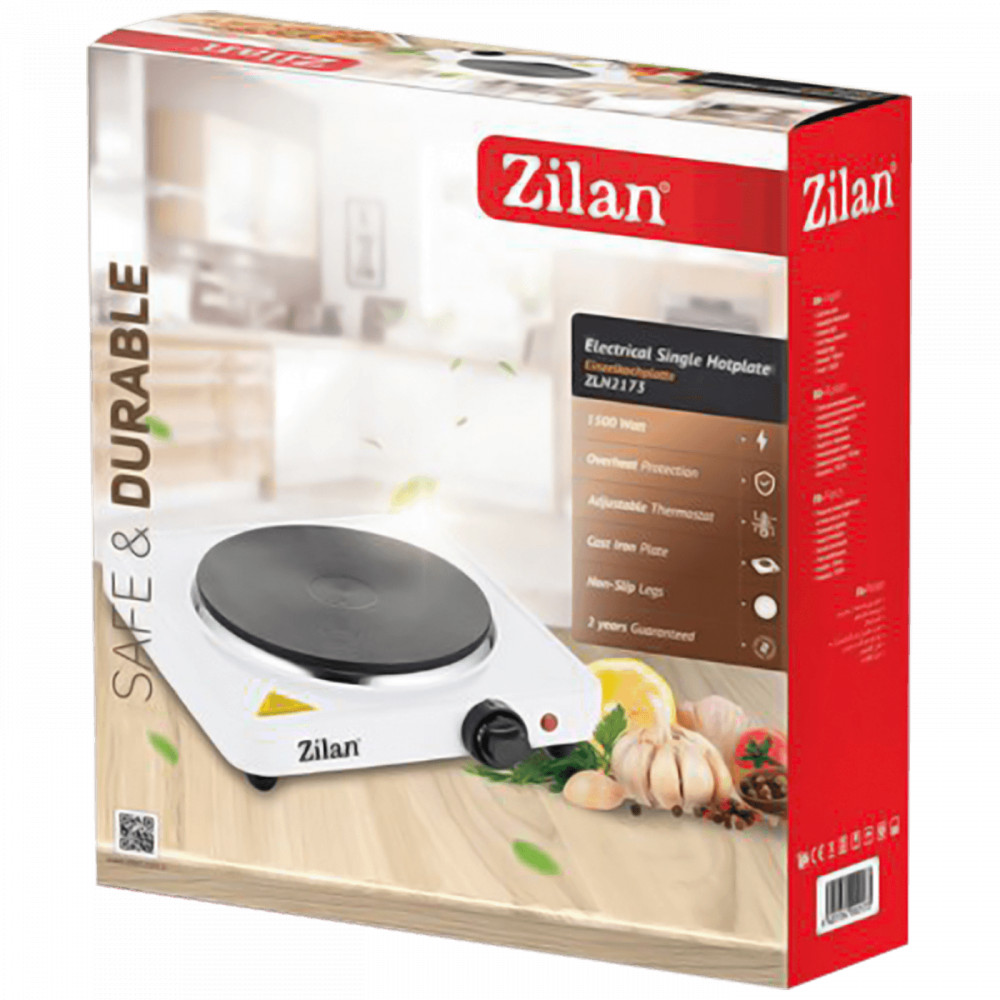 Zilan ZLN2173 1 személyes elektromos főzőlap - 18,5cm - 1500W - fehér termék 2. képe