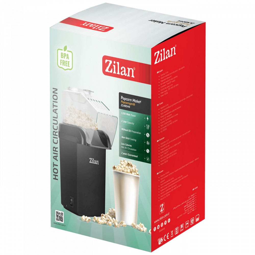 Zilan ZLN8045 (ZLN8044/BK) Popcorn készítő, 1200 W, fekete termék 2. képe