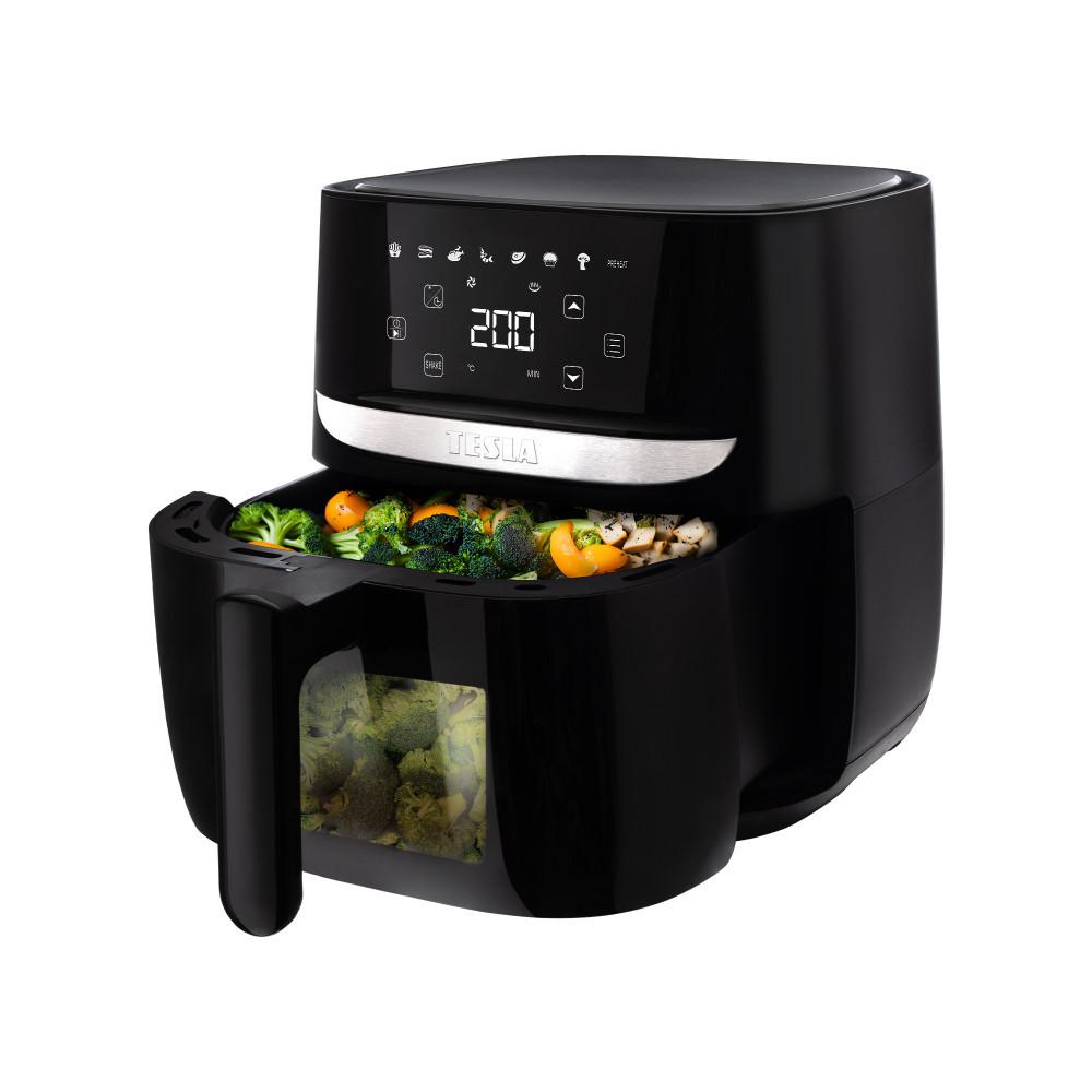 TESLA AirCook Q55 XL PRO multifunkciós digitális forró levegős sütő – fekete termék 2. képe