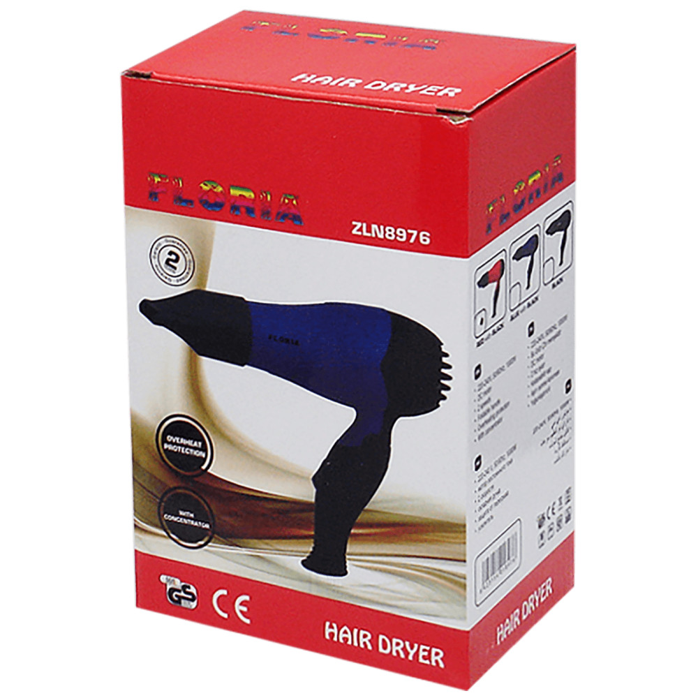 Floria ZLN8976/BK Hajszárító, 850 W, fekete termék 2. képe
