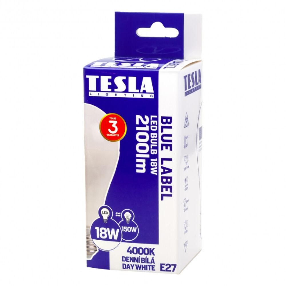 Tesla - LED izzó, E27, 18W, 230V, 2100lm, 4000K, 220° termék 2. képe