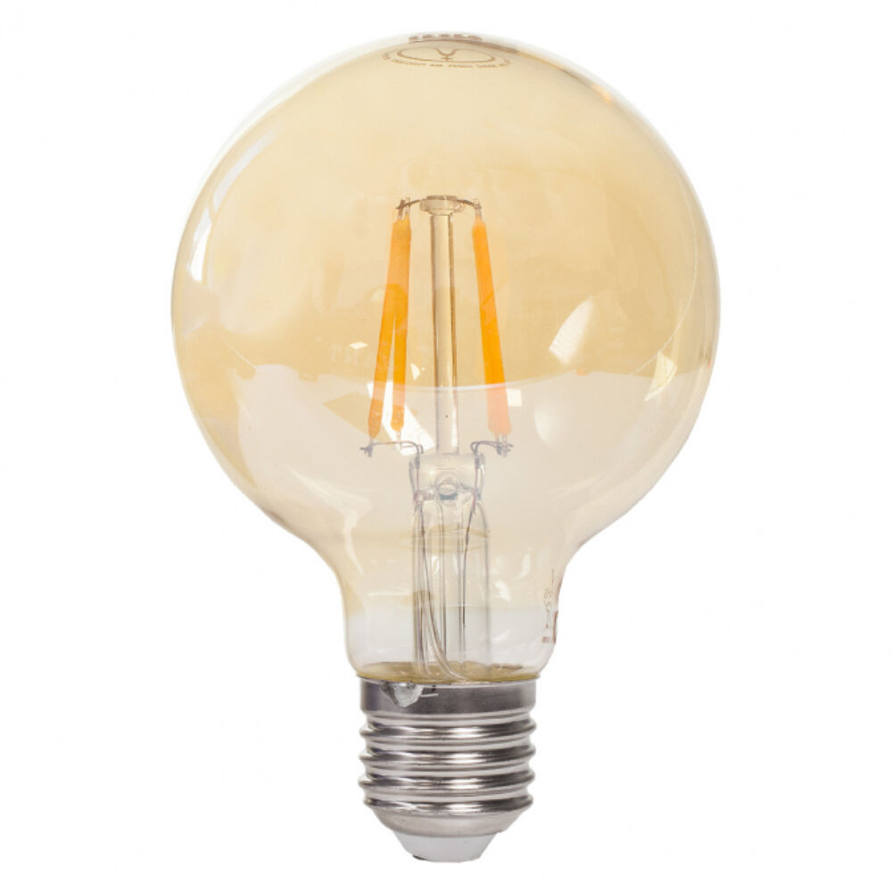 Tesla - LED GLOBE G95 VINTAGE izzó, E27, 4W, 230V, 380lm, 2400K, 360°, borostyán termék 2. képe